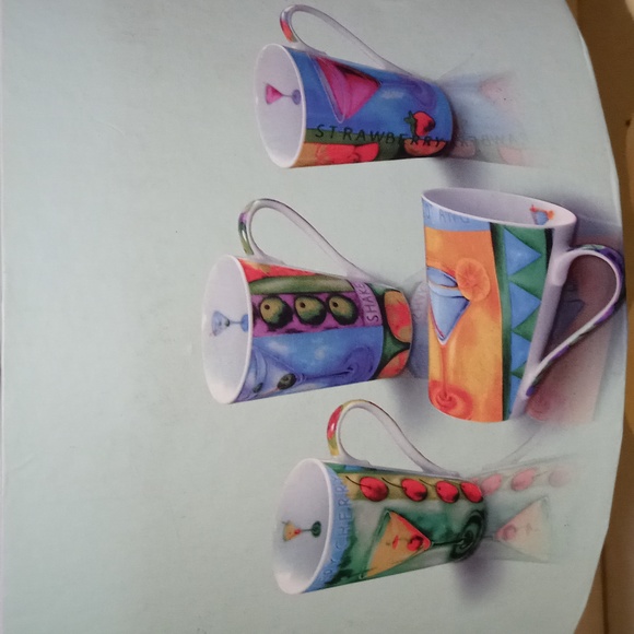 Porcelaine Coffee mugs 4 set - Martini Designs - Picture 2 of 2